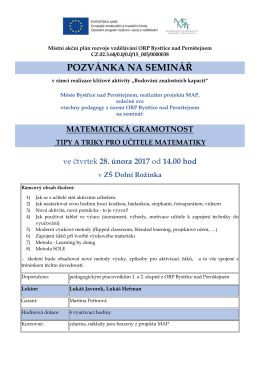 pozv&aacute;nka na semin&aacute;ř - Město Bystřice nad Pern&scaron;tejnem