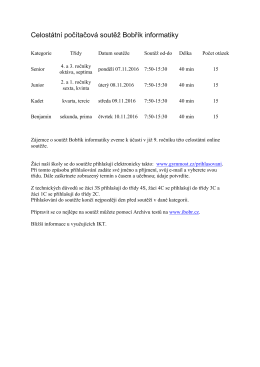 Celost&aacute;tn&iacute; poč&iacute;tačov&aacute; soutěž Bobř&iacute;k informatiky