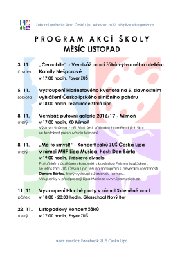 Program listopad 2016 ZU&Scaron;