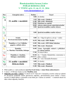 Ohlášky - Farnost Uničov