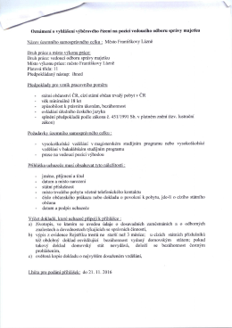 16/184-Oznámení o vyhlášení výběrového