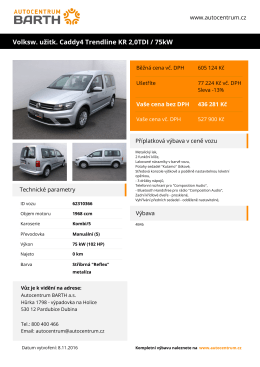 Volksw. užitk. Caddy4 Trendline KR 2,0TDI / 75kW