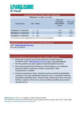 Cena parkov&aacute;n&iacute; na leti&scaron;ti V&iacute;deň, Schwechat Platnost: 1.11.2016