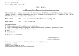 Pozvánka na 22. zasedání zastupitelstva obce dne 14. 11