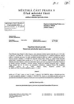 Opatření obecné povahy - stanovení přechodné