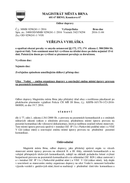 Ulice Vodní - změna organizace dopravy - Brno