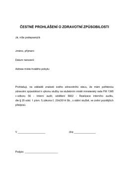 Čestn&eacute; prohl&aacute;&scaron;en&iacute; o zdravotn&iacute; způsobilosti PDF