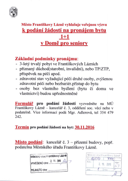16/185-Veřejná výzva k podání žádostí na