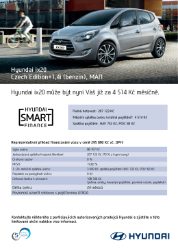 Hyundai ix20 může být nyní Váš již za 4 514 Kč měsíčně. Hyundai