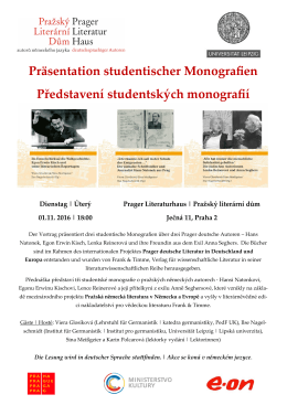 Präsentation studentischer Monografien Představení studentských