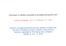 Nabídka pozemků k pronájmu