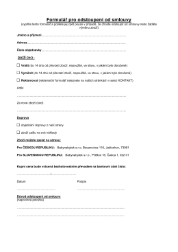 Formulář pro odstoupení od smlouvy