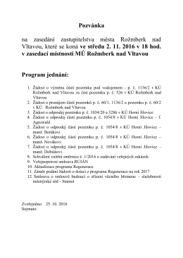 Pozvánka na ZO 2.11.2016
