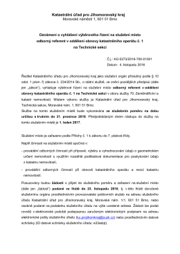 odborný referent v oddělení obnovy katastrálního operátu č. 1 na