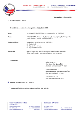 Pozv&aacute;nka &ndash; semin&aacute;ř k reorganizaci soutěž&iacute; ČSLH