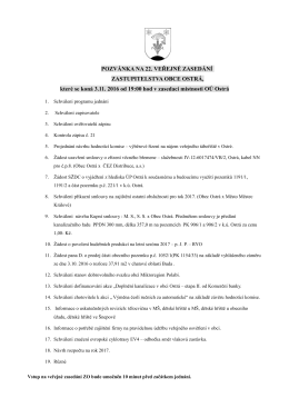 POZVÁNKA NA 22. VEŘEJNÉ ZASEDÁNÍ