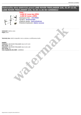 Stahovačka okna elektrick&aacute; prav&aacute; LAND ROVER FREELANDER