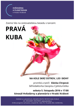 Prav&aacute; Kuba - Hvězd&aacute;rna a planet&aacute;rium v Hradci Kr&aacute;lov&eacute;