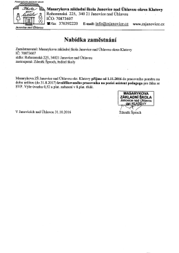 asistent pedagoga. - Z&Scaron; Janovice nad &Uacute;hlavou