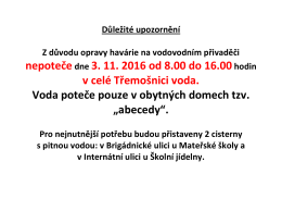 Důležit&eacute; upozorněn&iacute;