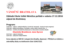 VÁNOČNÍ BRATISLAVA