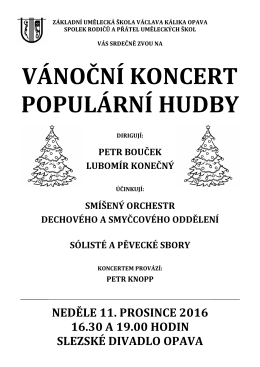 VÁNOČNÍ KONCERT POPULÁRNÍ HUDBY