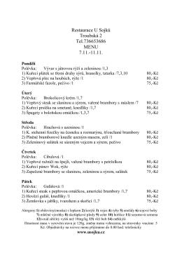Týdenní menu U Sojků OTEVŘÍT PDF