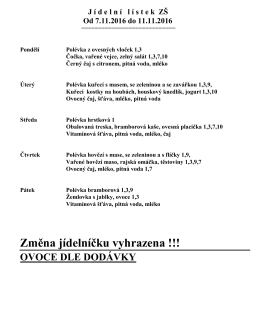 Zobrazit jídelníček