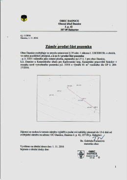 Záměr prodat část pozemku 11 /2016