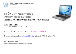 CVUT dopis - České vysoké učení technické v Praze
