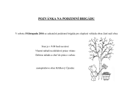 pozvánka na podzimní brigádu