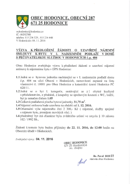 Page 1 OBEC HODONICE. OBECNÍ 287 671 25 HODONICE