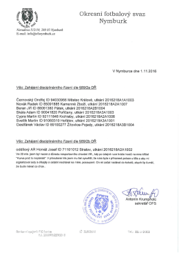 Page 1 Okresní fotbalový svaz Nymburk Nerudova 512/10, 288 02