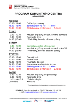 Program komunitního centra 2016