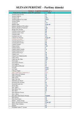 SEZNAM PERFÉMŮ – Parfémy dámské
