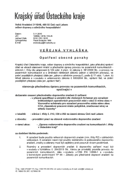 stanoven&iacute; přechodn&eacute; &uacute;pravy provozu