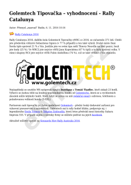 Golemtech Tipovačka &ndash; vyhodnocen&iacute; - Rally Catalunya