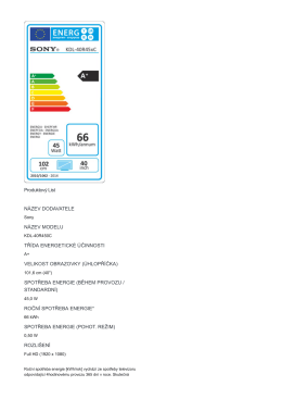 Informace o energii produktu KDL-40R450C | Sony CZ