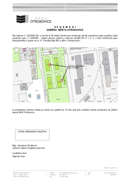 O Z  N  &Aacute; M  E  N  &Iacute; Z&Aacute;MĚRU MĚSTA OTROKOVICE