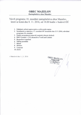 Program 18. zased&aacute;n&iacute; 2016 listopad.