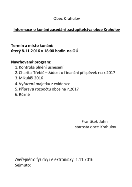 &uacute;ter&yacute; 8.11.2016 v 18:00