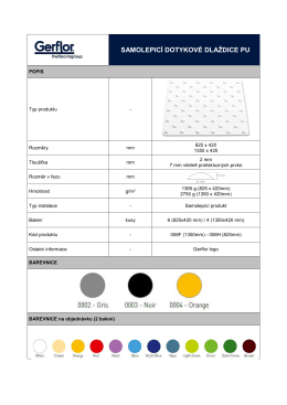 Gerflor samolepic&iacute; dotykov&eacute; dlaždice PU