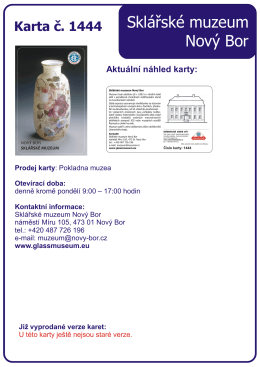 1444 Skl&aacute;řsk&eacute; muzeum Nov&yacute; Bor