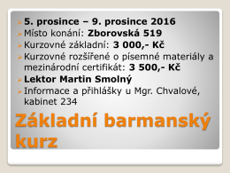 Základní barmanský kurz