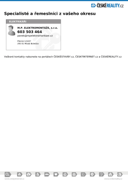 Specialisté a řemeslníci z vašeho okresu