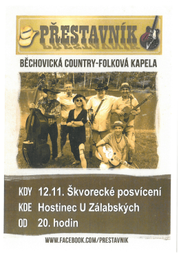 "Škvorecké posvícení" 12. 11 2016 v hostinci U Zálabských