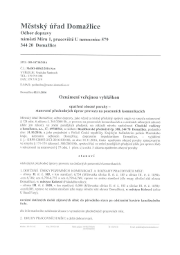 stanovení přechodných úprav provozu na pozemních komunikacích