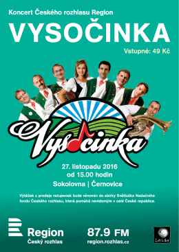 VYSOČINKA NA SOKOLOVNĚ 27.11.2016 od 15 hod