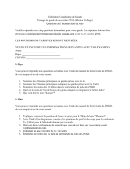 Questions de l`examen écrit de Jodo Veuil