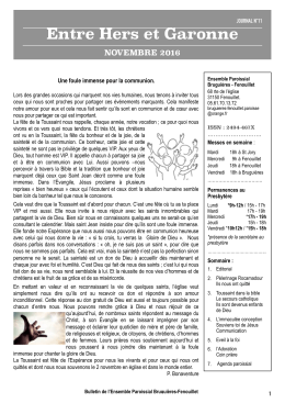 Entre Hers et Garonne N&deg; 11 - L`Eglise catholique en Haute